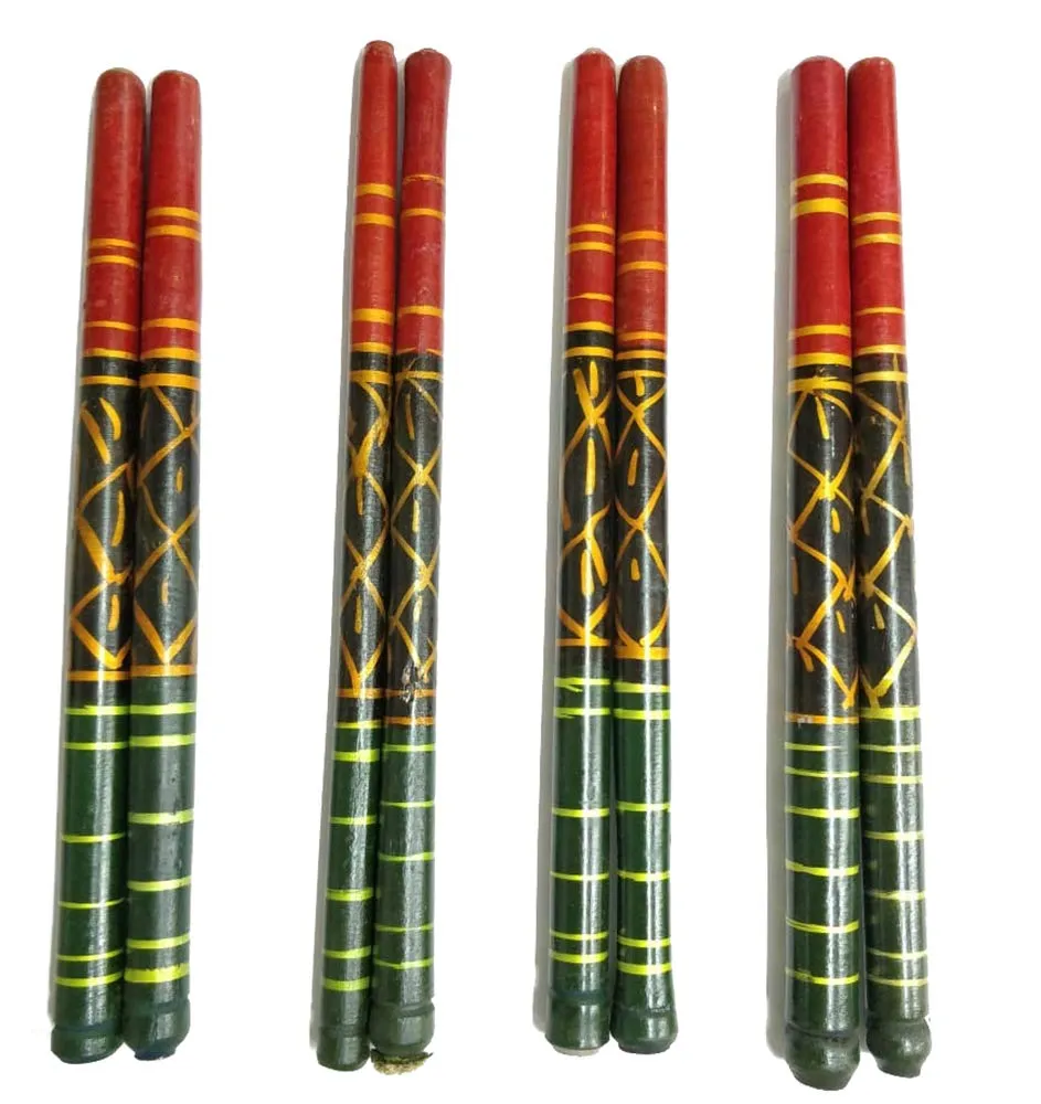 DMS RETAIL Multicolor Wooden Dandiya Sticks for Dance Garba Sticks for Navratri Celebration Large Size 14.4 Inches Pack of (24)