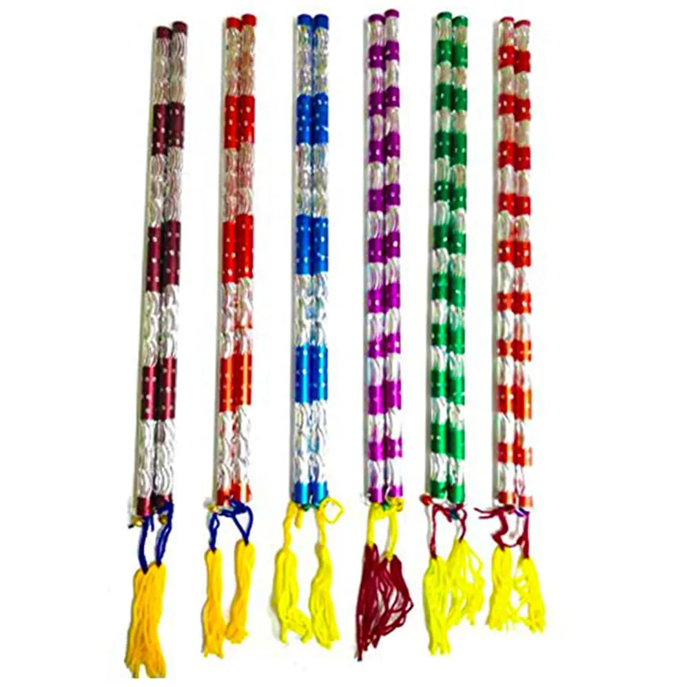 DMS RETAIL Alluminium Dandiya Sticks for Dance | Navratri Dancing Stick for Playing Garba | Garba Wooden Dandiya Sticks | Garba Stick Set of (4)
