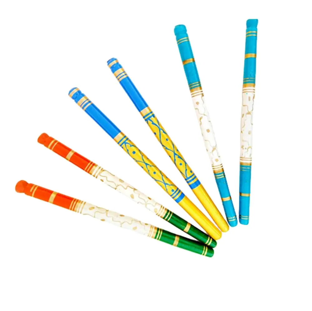 DMS RETAIL White Sankheda Wooden Dandiya Sticks for Dance|Garba Sticks for Navratri Celebration 14.4 Inches Set of (4)