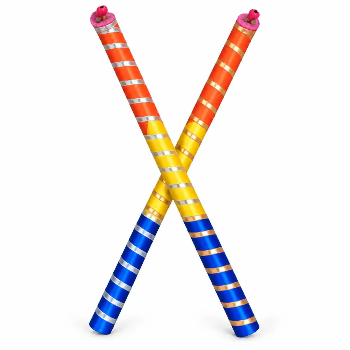 Raj Costume Dandiya Sticks for Navratri Garba Raas Dance, Wooden Pair for Kids & Adults, Traditional Indian Festival and Cultural Event Accessories