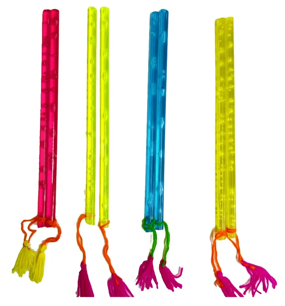 Avanti Creation Multicolor Facncy Neon PVC Plastic Dandiya Sticks for Dance Garba Sticks for Navratri Celebration Dandiya Sticks for Kids 9 Inches Set of (1)