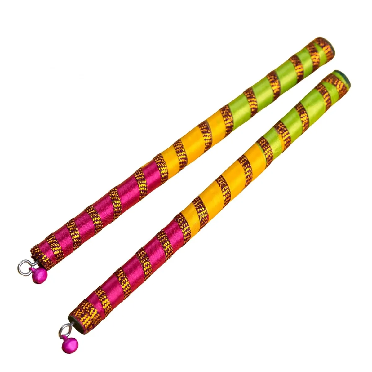 Kaku Fancy Dresses Wooden Dandiya for Navratri, Garba Dance Stick, Wooden Dance Stick - Multicolour