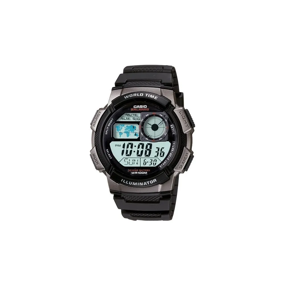 Casio Resin Youth Series Digital Grey Dial Black Strap Men's Watch - Ae-1000W-1Avdf(D080)