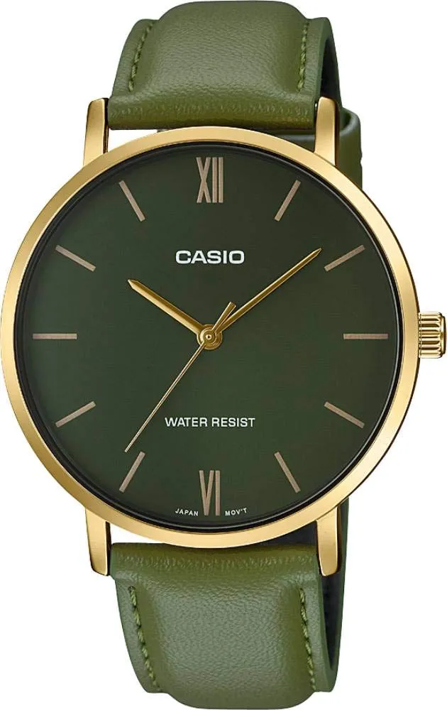 Casio Analogue Men's Watch (Green Dial Green Colored Strap)